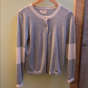 Anthropologie Numph silver and white cardigan